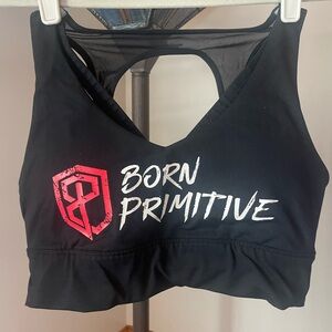 Born Primitive X-Factor Black Sports Bra with Red & white Logo XL